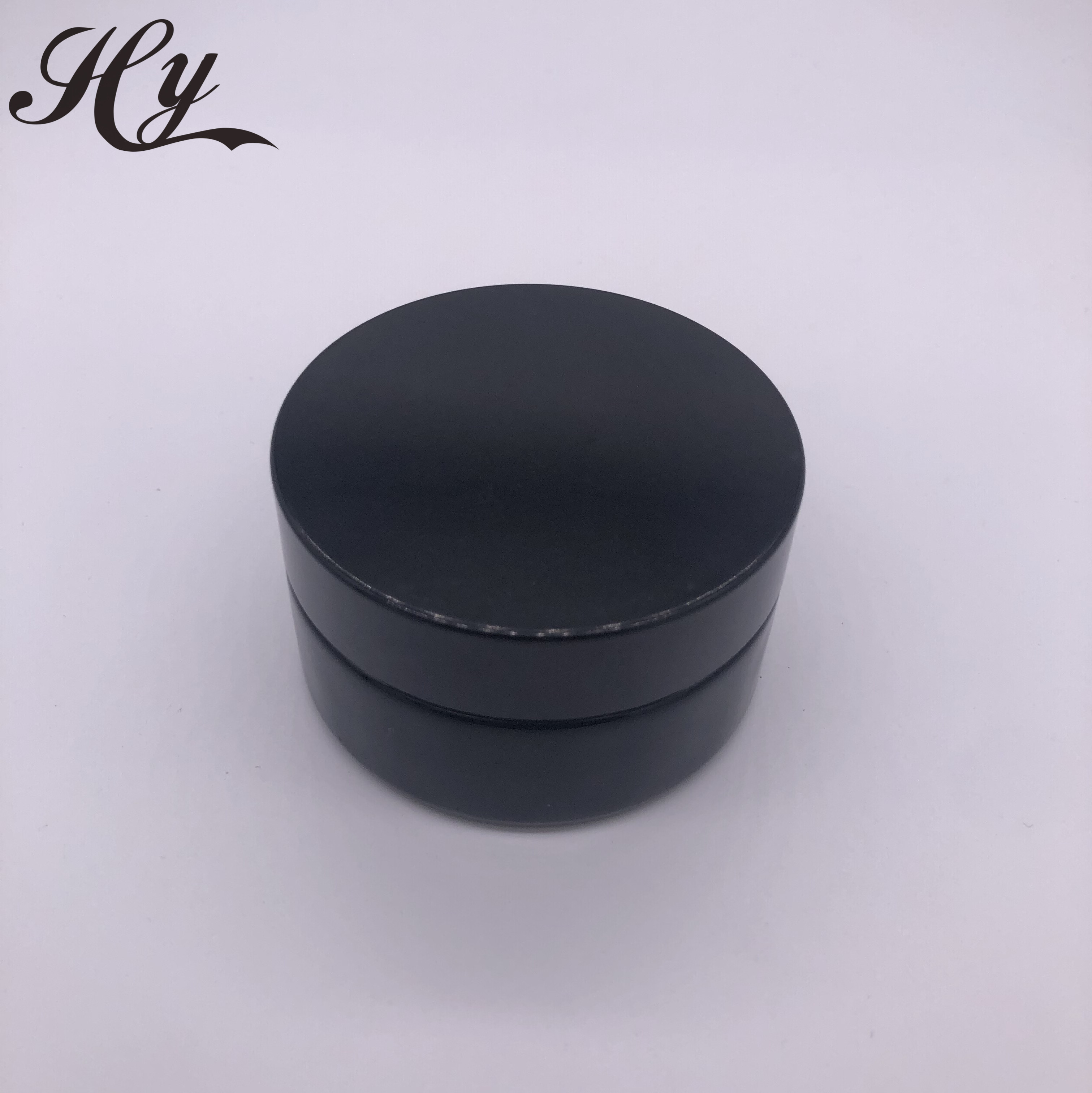 Luxury 15g 30g 50g empty custom cosmetic black glass matt cosmetic jar packing with cap for skincare