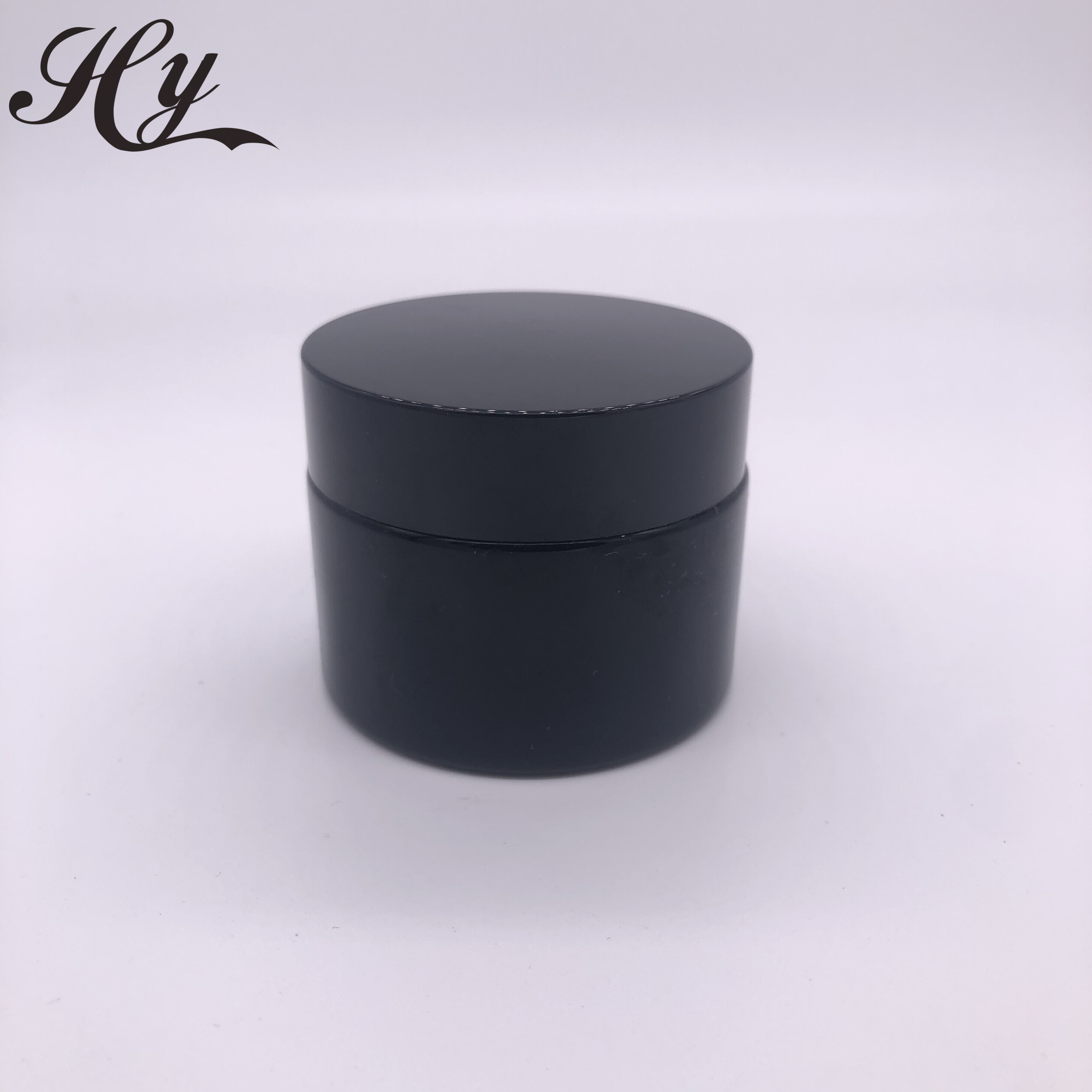 Luxury 15g 30g 50g empty custom cosmetic black glass matt cosmetic jar packing with cap for skincare