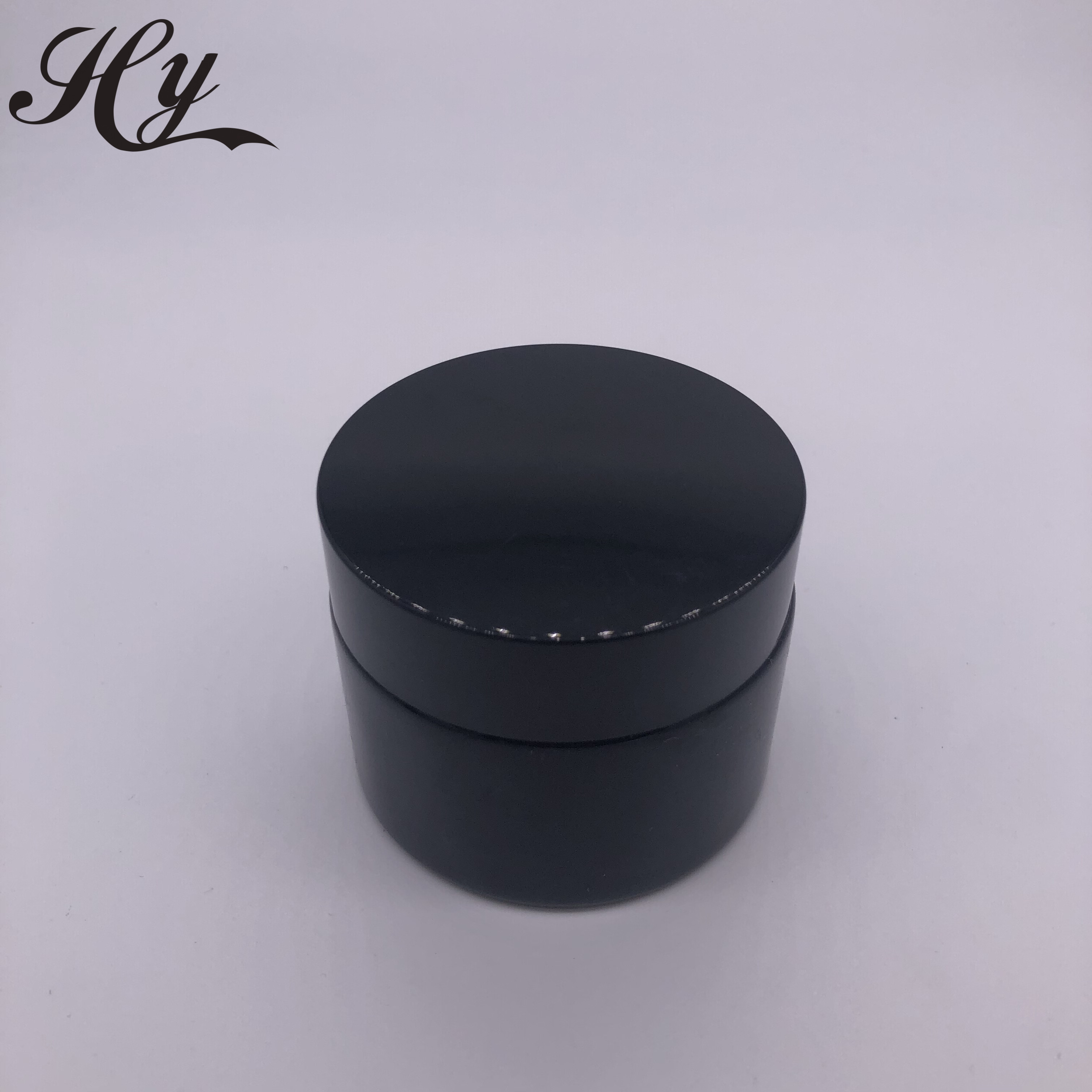 Luxury 15g 30g 50g empty custom cosmetic black glass matt cosmetic jar packing with cap for skincare