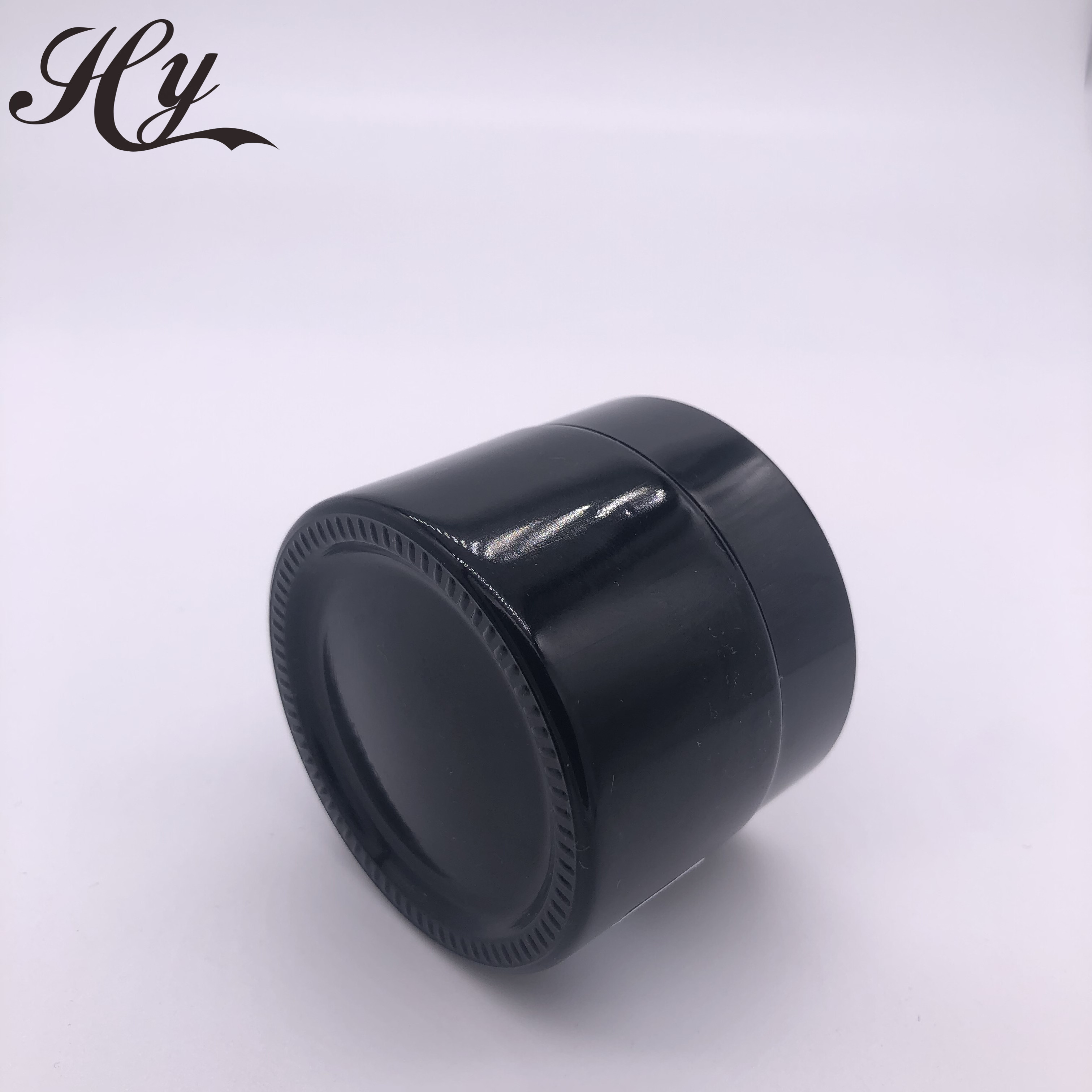 Luxury 15g 30g 50g empty custom cosmetic black glass matt cosmetic jar packing with cap for skincare