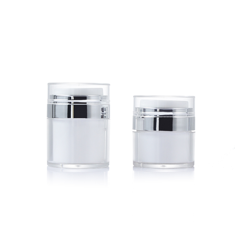 Luxury 15g 30g 50g press airless acrylic cream pump container jars for cosmetics personal care lotion packaging