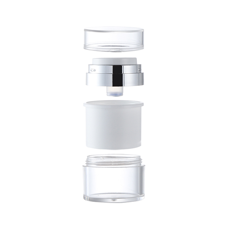 Luxury 15g 30g 50g press airless acrylic cream pump container jars for cosmetics personal care lotion packaging