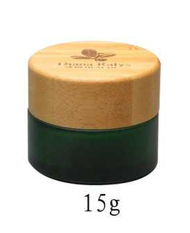 Luxury 15g 30g 50g skincare lotion cream container empty round black double wall bamboo cosmetic acrylic jar with bamboo lid
