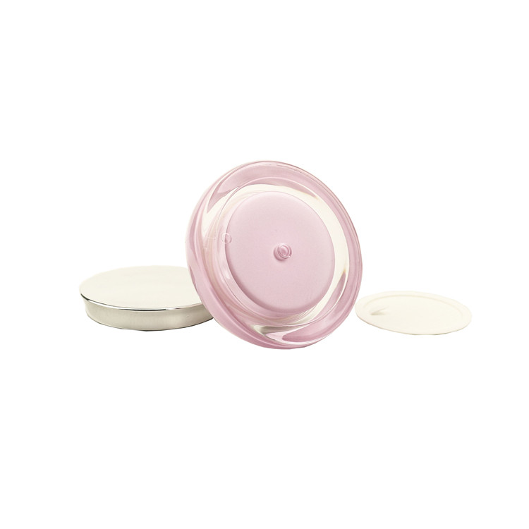 Luxury 15g 30g skincare lotion cream container empty round black double wall bamboo cosmetic acrylic 20ml jar with bamboo lid