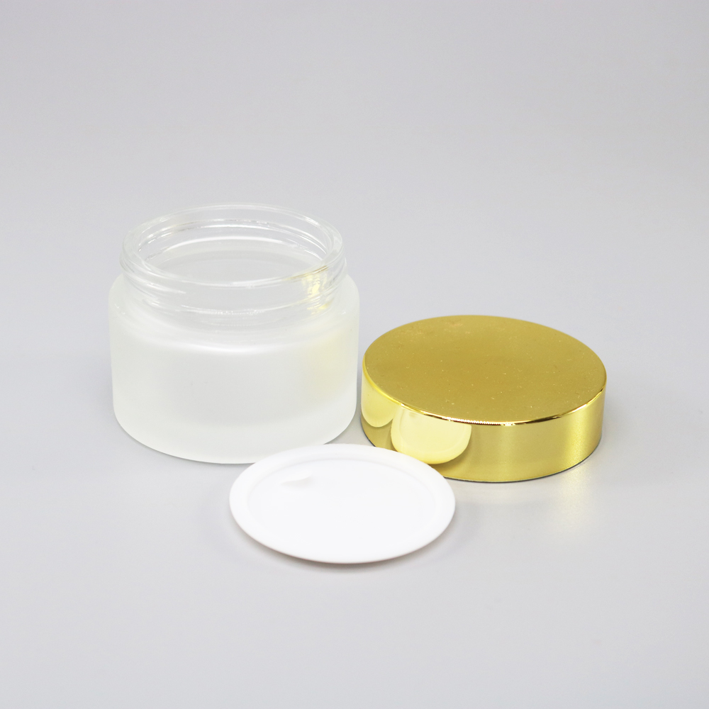 Luxury 15g Mini Clear Eye Cream Empty Round Glass Jar Cosmetic Packaging Pomade Container With Gold Lid