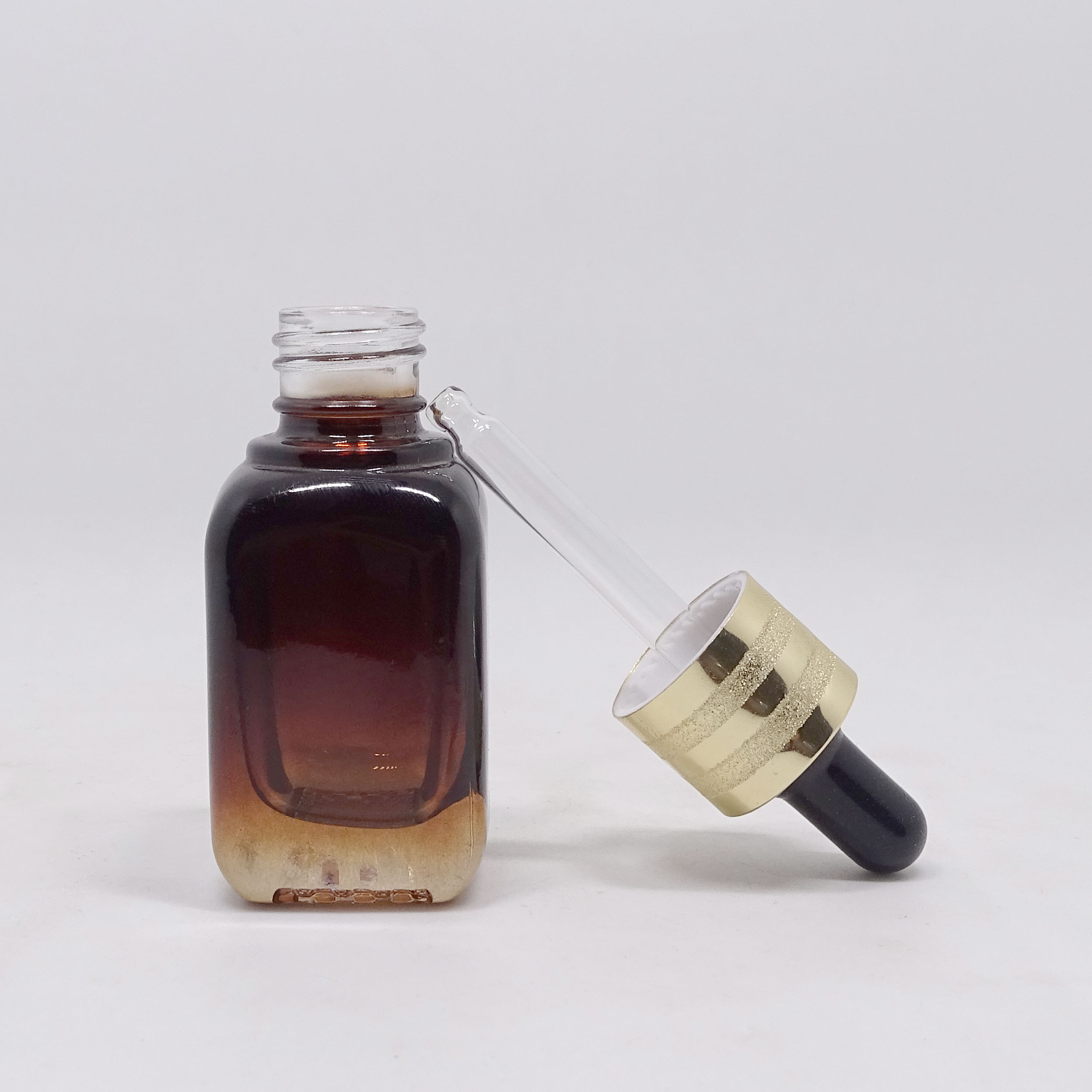 Luxury 15g blue amber glass cream jar cosmetic packaging container with lid emballage cosmetique