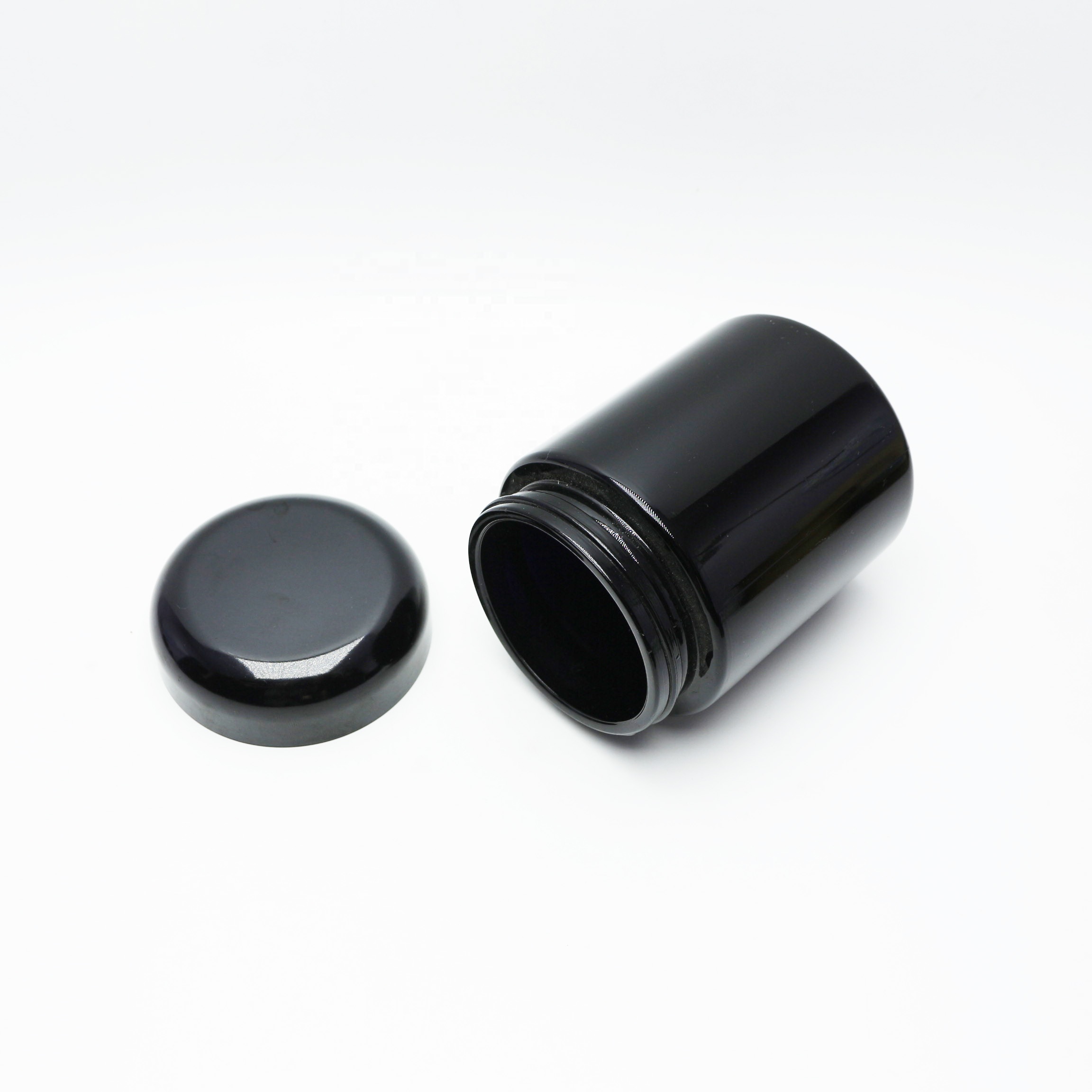 Luxury 15ml 30ml 50ml 100ml 200ml storage containers round dark violet black cosmetic cream glass jars DV-47S