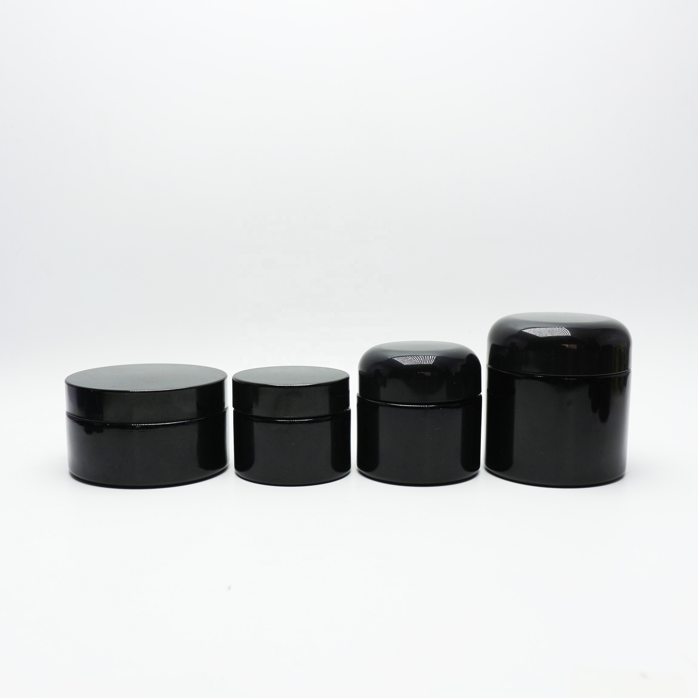 Luxury 15ml 30ml 50ml 100ml 200ml storage containers round dark violet black cosmetic cream glass jars DV-47S
