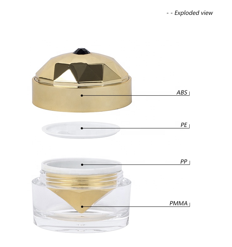 Luxury 15ml 30ml 50ml Acrylic Cosmetic Jar with special design cap
