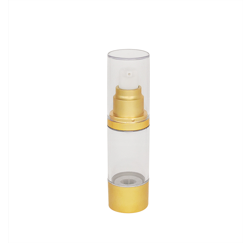 Luxury 15ml 30ml 50ml vacuum cosmetic packaging lotion cream makeup gold airless aluminum spray pump plastic bottle