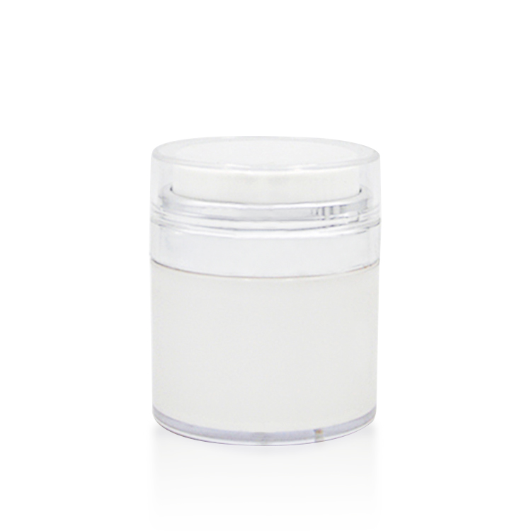 Luxury 15ml 30ml 50ml vacuum sealer white round cosmetic acrylic airless pump cream bottle jar with pump