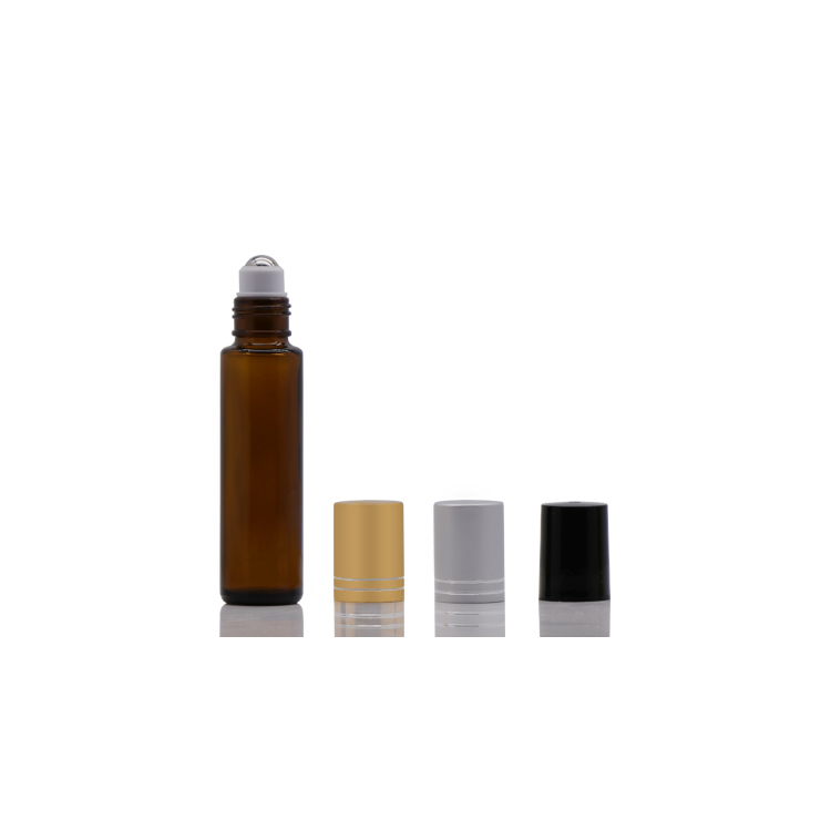 Luxury 15ml Amber Glass Roll On Essential Oil Bottle With Roller Ball