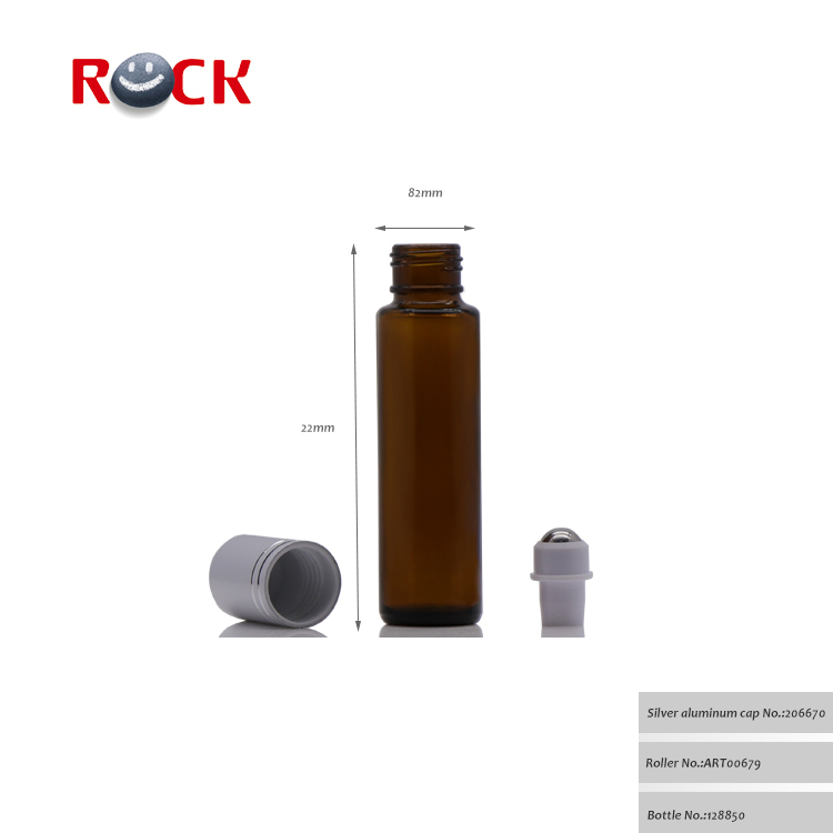 Luxury 15ml Amber Glass Roll On Essential Oil Bottle With Roller Ball