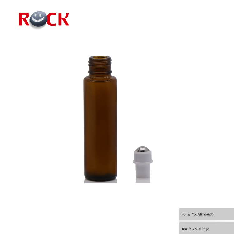 Luxury 15ml Amber Glass Roll On Essential Oil Bottle With Roller Ball
