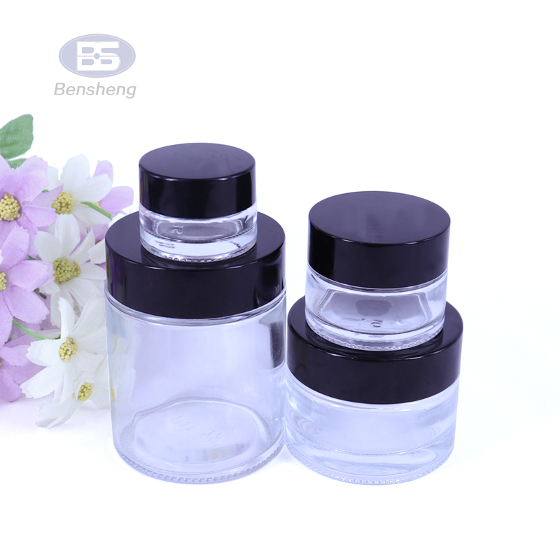 Luxury 1oz 2oz 3oz 4oz 5oz 6oz 7oz 8oz tall weed jar container concentrate amber glass jars with black plastic round cap