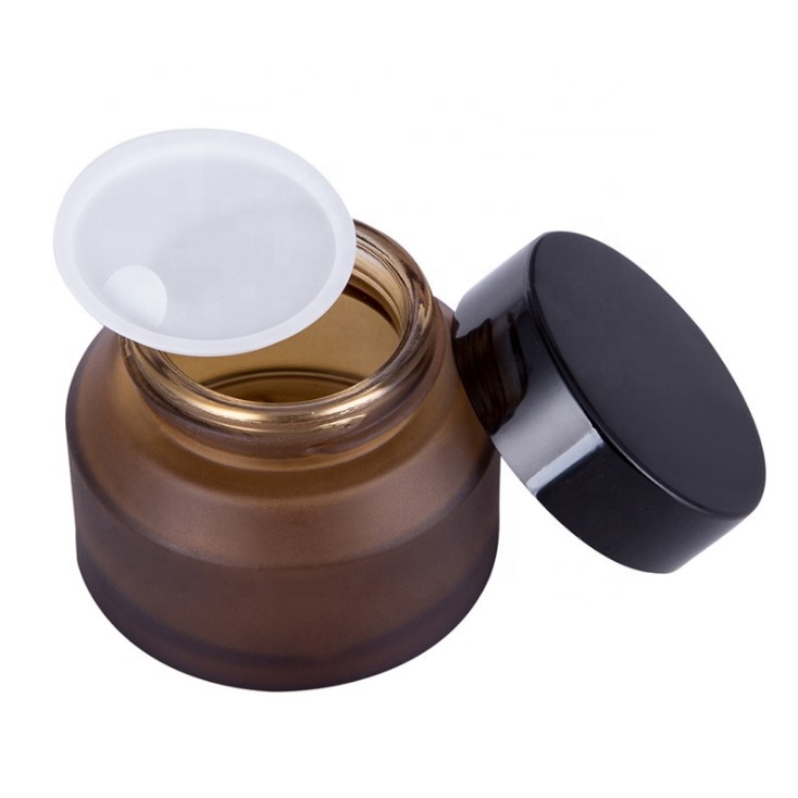 Luxury 1oz 2oz 3oz 4oz sloping shoulder amber frosted glass pump spray bottle for oil and cosmetic package