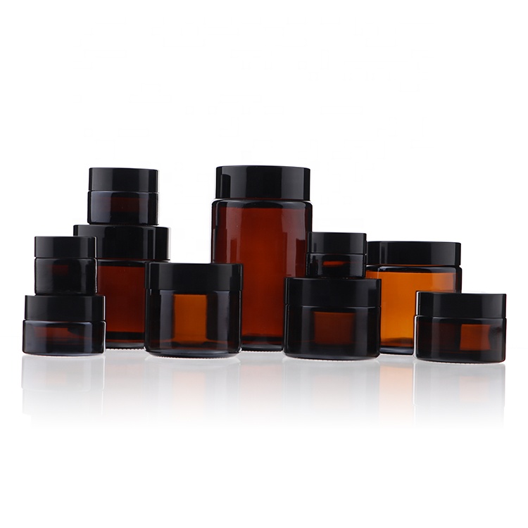 Luxury 1oz 4oz 8oz 250ml Glass Face Hair Conditioner Cream Amber Jars