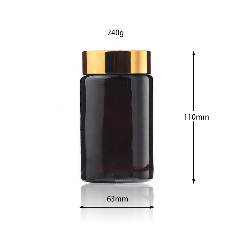 Luxury 1oz 4oz 8oz 250ml Glass Face Hair Conditioner Cream Amber Jars