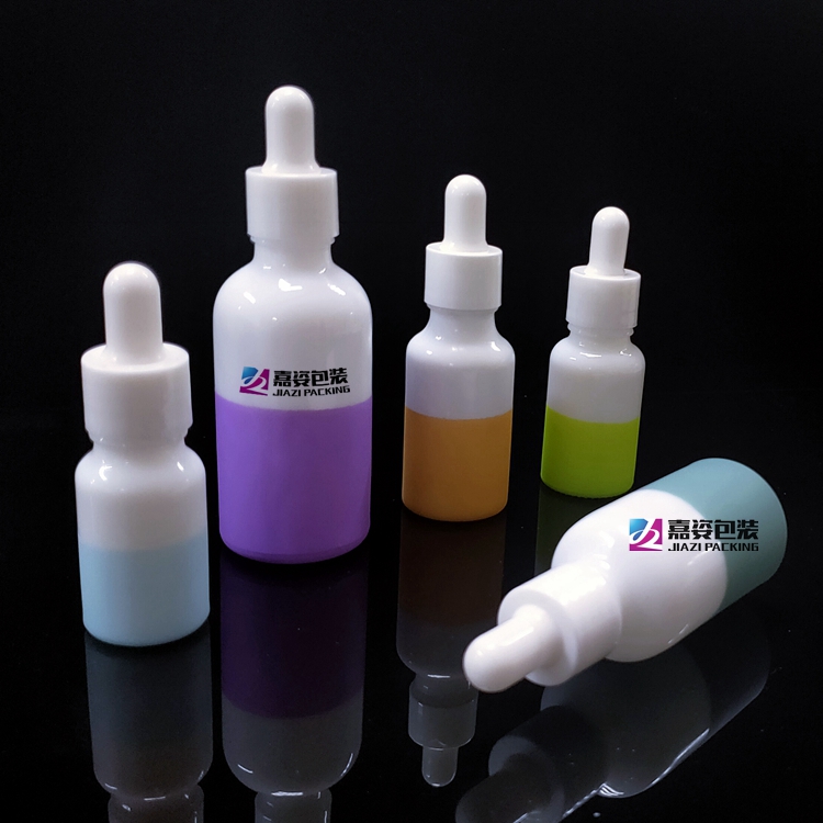 Luxury 1oz white Ceramic glass skincare packaging essential oil ceramic white dropper bottles for oil