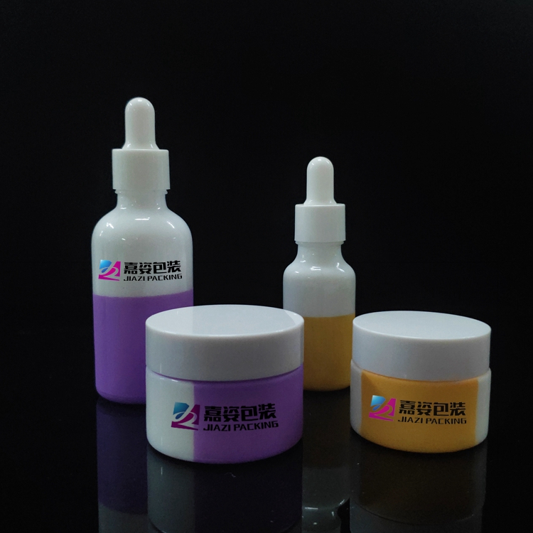 Luxury 1oz white Ceramic glass skincare packaging essential oil ceramic white dropper bottles for oil
