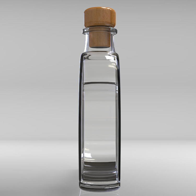 Luxury 200ml liquor heart shape glass bottle with cork for beverage vodka