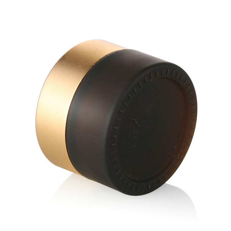 Luxury 20g Amber Frosted Cream Glass Jar With Gold Aluminum Lid Embossed Logo 5g 10g 20g 30g 100g 200g Also Available