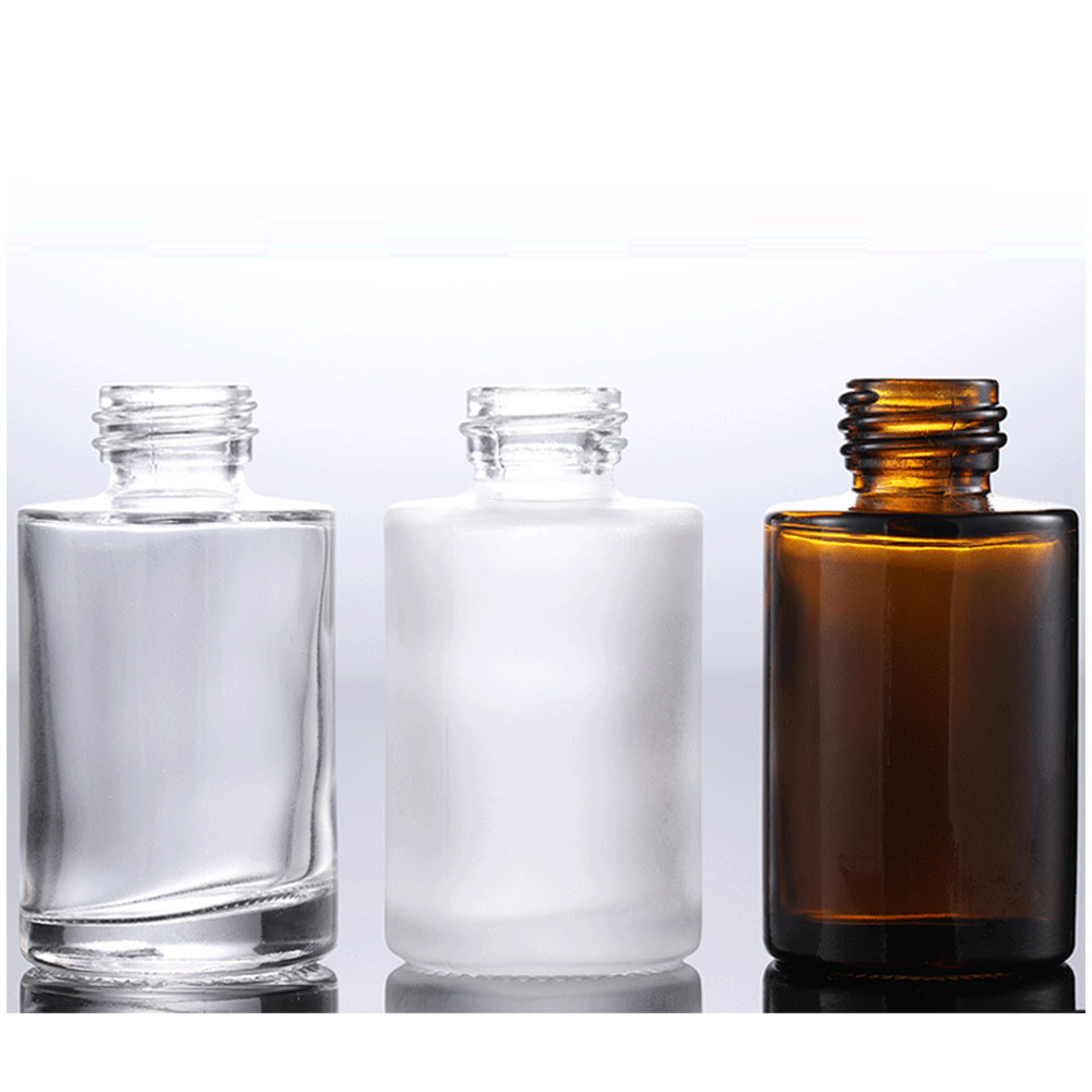 Luxury 20ml 30ml 40ml 50ml 60ml 80ml flat shoulder Dropper bottle serum essential oil liquid bottle with pipette dropper