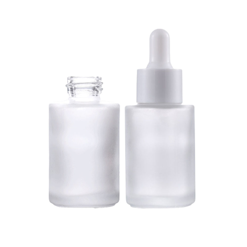 Luxury 20ml 30ml 40ml 50ml 60ml 80ml flat shoulder Dropper bottle serum essential oil liquid bottle with pipette dropper
