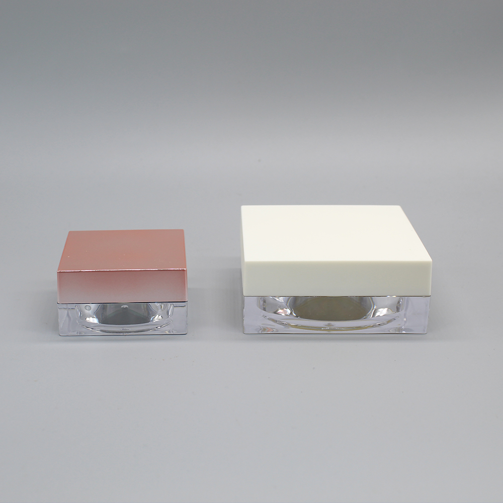 Luxury 20ml 30ml 50ml Capacity Flat Square Shape Clear Plastic Loose Powder Jar