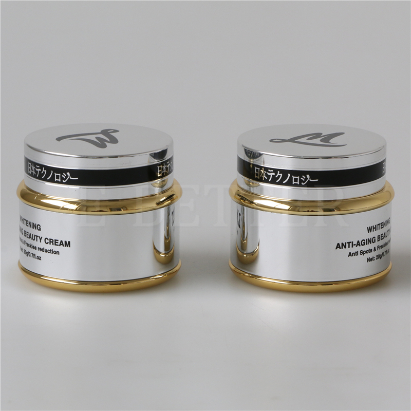 Luxury 20ml 50ml empty plastic cosmetic cream jars packaging