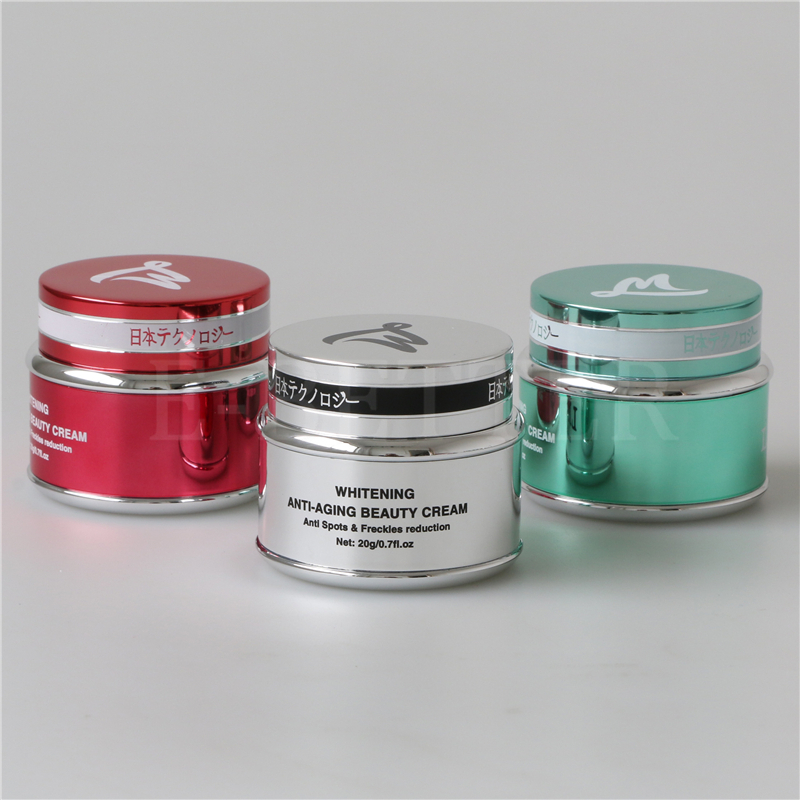 Luxury 20ml 50ml empty plastic cosmetic cream jars packaging