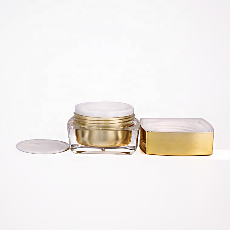 Luxury 25g customized square acrylic face cream jars cosmetic container