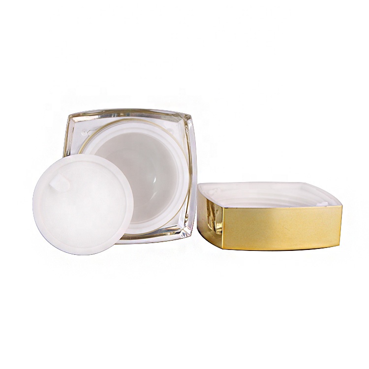 Luxury 25g customized square acrylic face cream jars cosmetic container