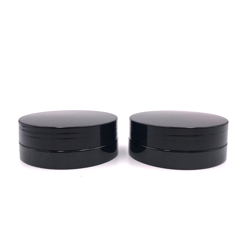 Luxury 25ml 30ml 40ml 50ml 60ml 80ml 100ml 200ml black plastic jars with black screw cover support custom screen printing