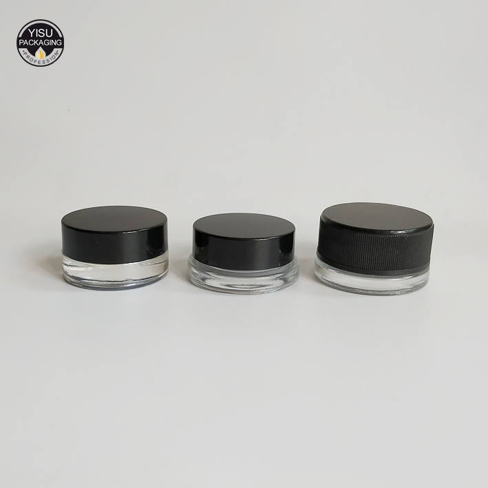 Luxury 3 5 7 gram mini cbd wax oil smell proof container clear thick wall childproof small concentrate glass jar for dab
