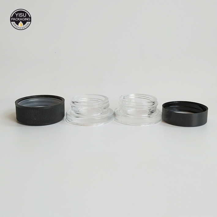 Luxury 3 5 7 gram mini cbd wax oil smell proof container clear thick wall childproof small concentrate glass jar for dab