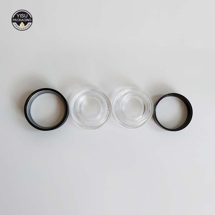 Luxury 3 5 7 gram mini cbd wax oil smell proof container clear thick wall childproof small concentrate glass jar for dab