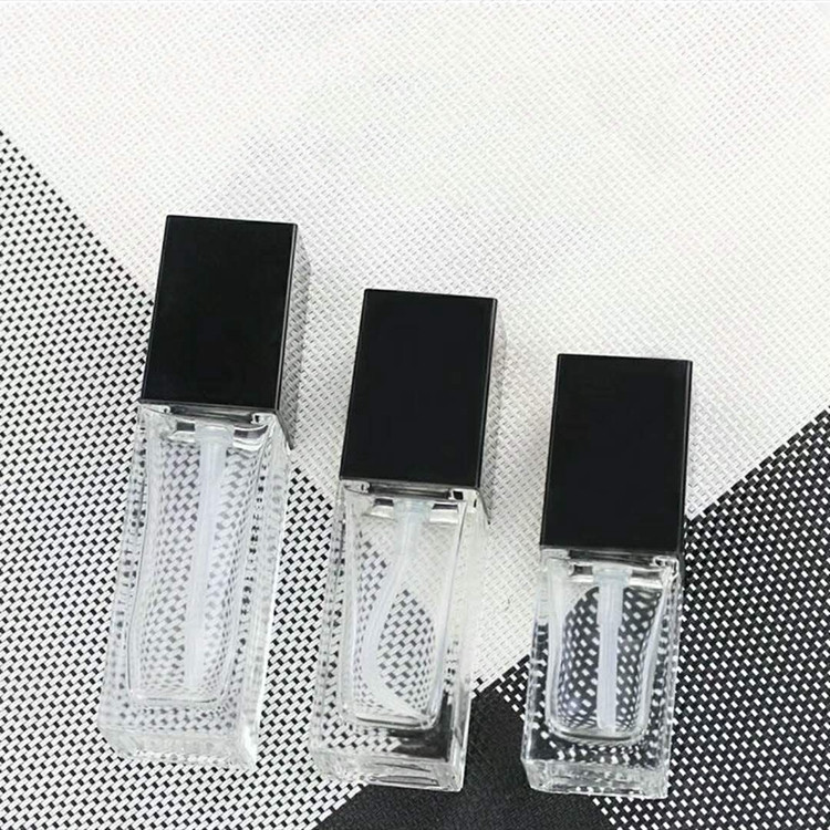 Luxury 30-40ml Clear Frosted Glass Pump Bottle for Liquid Foundation Glass Serum Bottle with ABS Pump