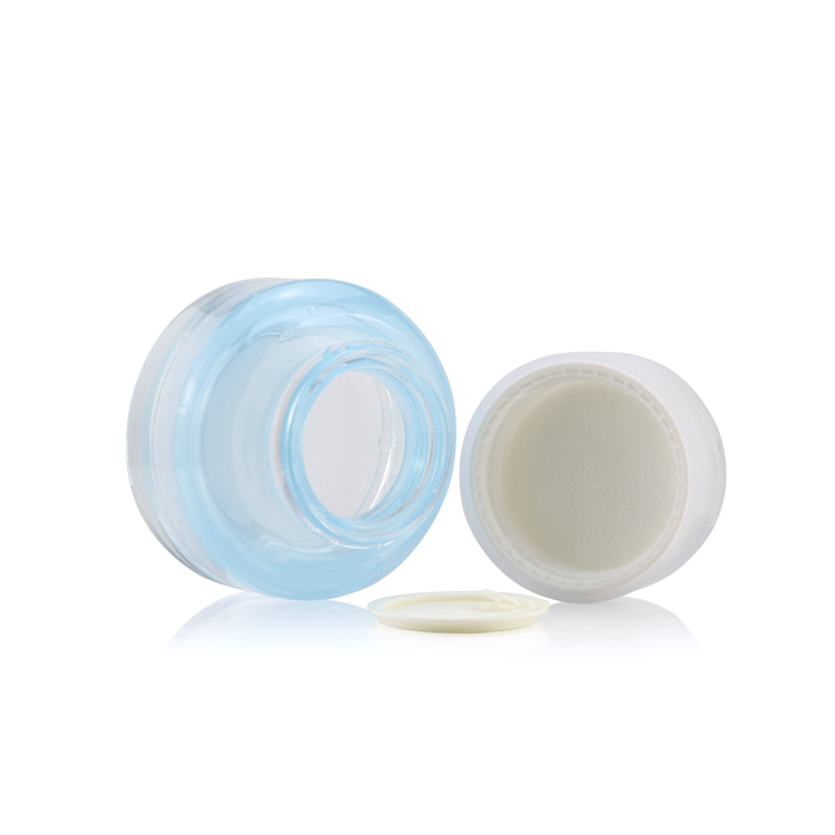 Luxury 30 gram 50ml empty cosmetic container face cream glass jar bottle with white lid for skin care