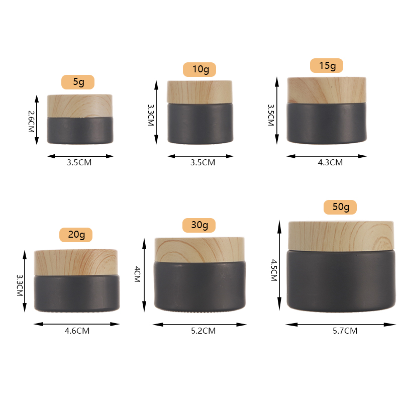 Luxury 30ML 50ML Cream Jar Container Cosmetic Clear Glass Cream Jar With Wood Lid