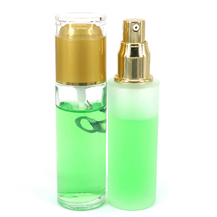 Luxury 30Ml 50Ml 100Ml Chrome Glass Airless Pump 4Oz Cosmetic Jar With Lotion Lid