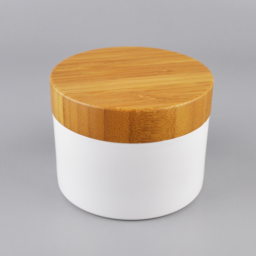 Luxury 30g 50g 100g 150g 250g plastic white face cream cosmetic jars with bamboo lids
