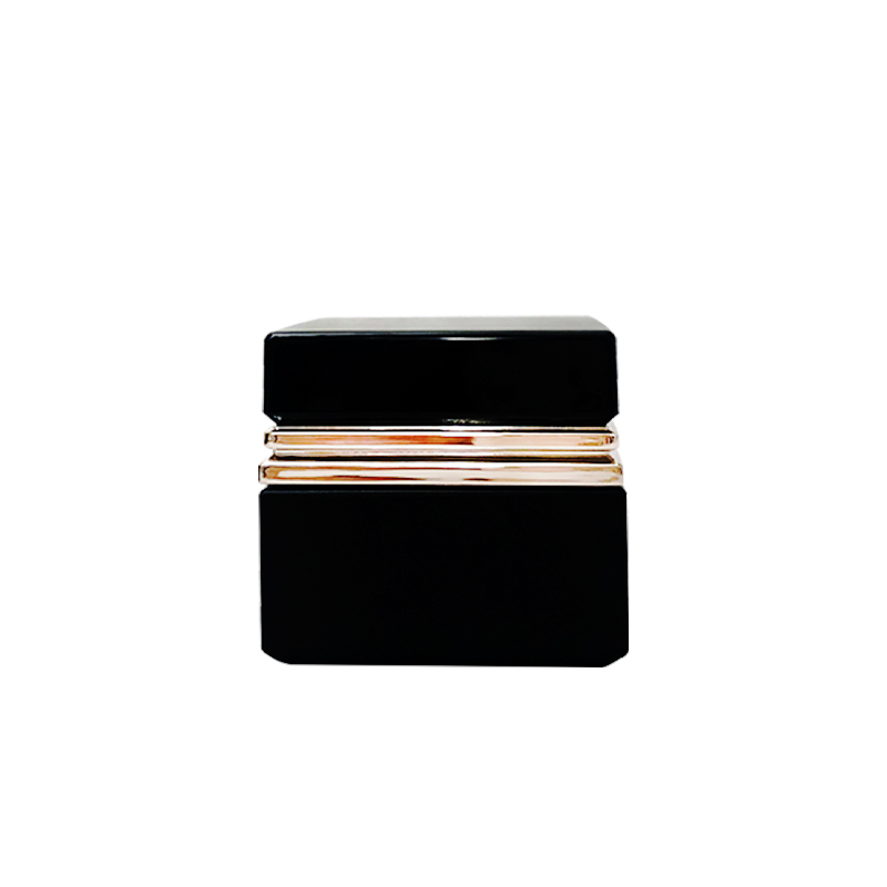 Luxury 30g 50g 40ml 100ml 120ml empty square matt black cosmetic face lotion cream glass bottle jar spray pump package set