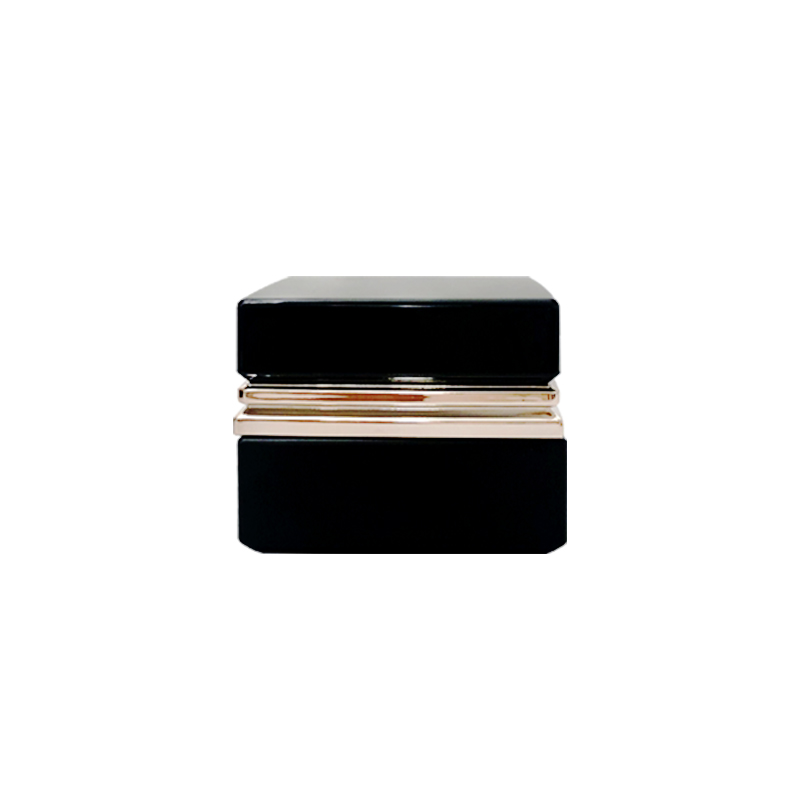Luxury 30g 50g 40ml 100ml 120ml empty square matt black cosmetic face lotion cream glass bottle jar spray pump package set