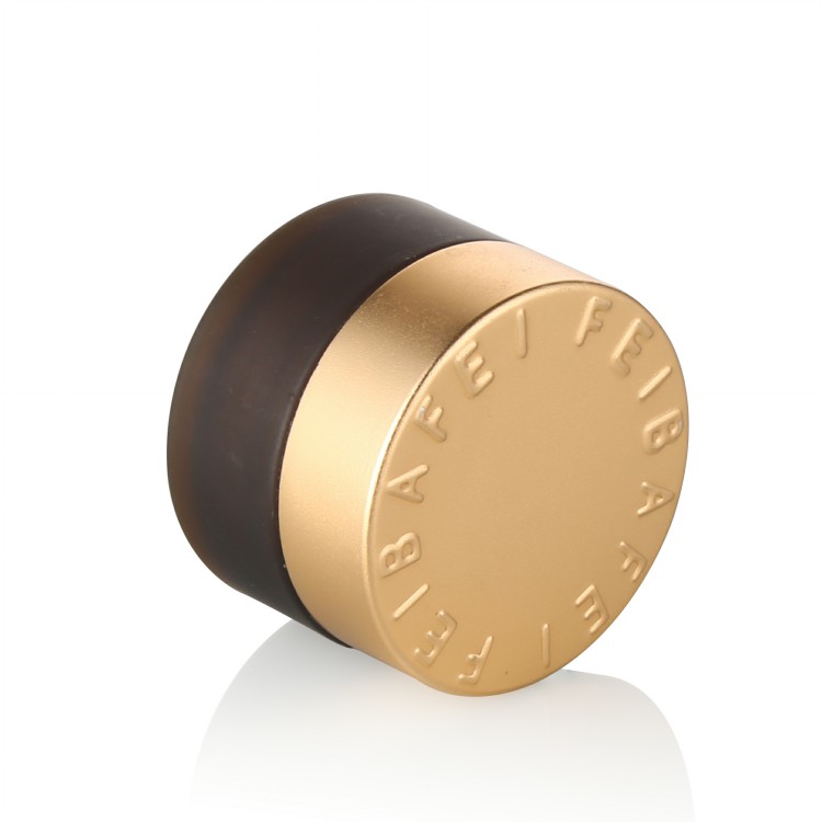 Luxury 30g 50g skin care glass cosmetic jar matte brown cosmetics glass jar with aluminum lid