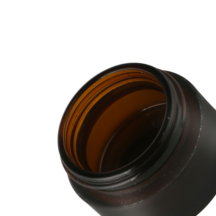 Luxury 30g 50g skin care glass cosmetic jar matte brown cosmetics glass jar with aluminum lid