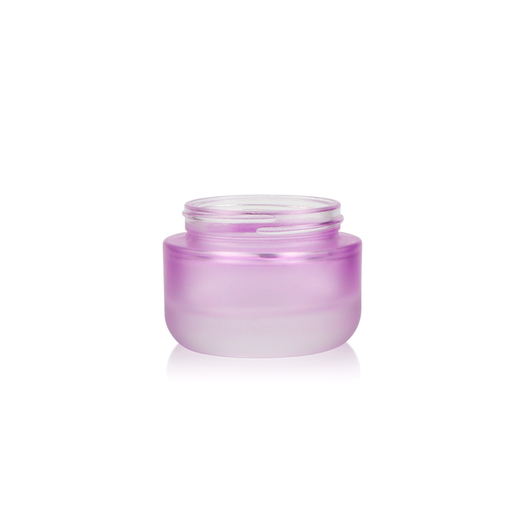 Luxury 30g 50ml empty frosted face cream glass container pink matte cosmetic packaging with acrylic lids
