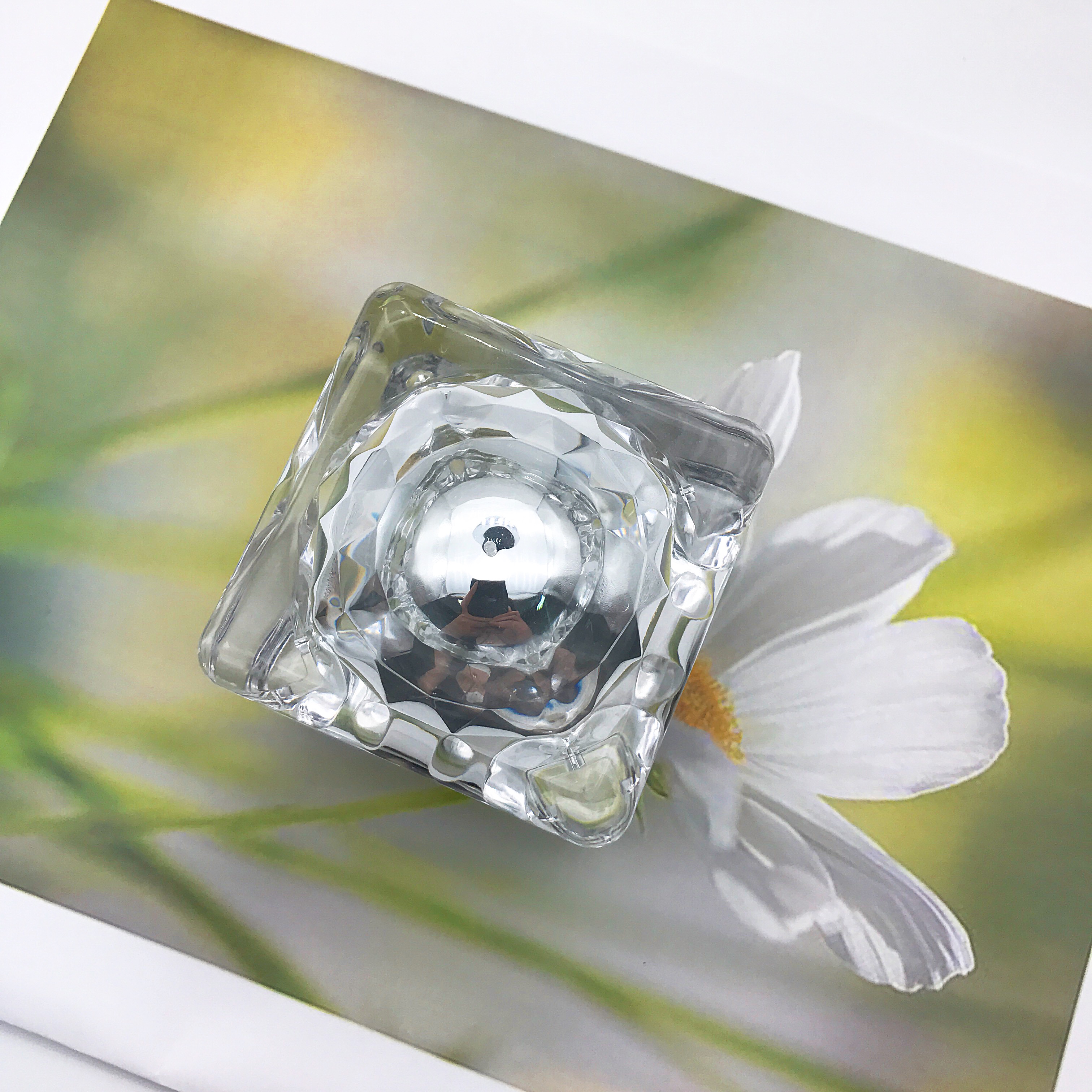 Luxury 30g acrylic square silver cream jar for cosmetic