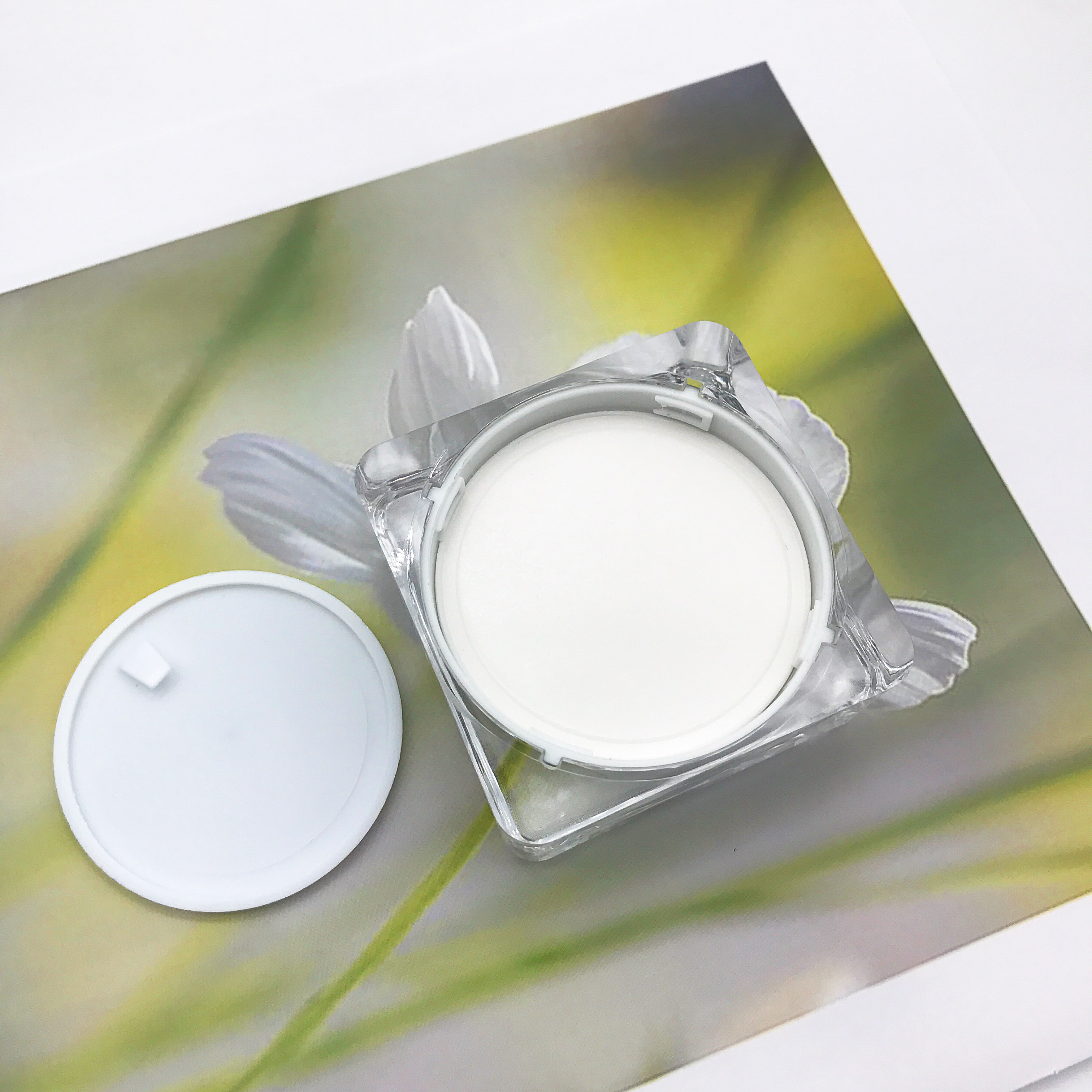 Luxury 30g acrylic square silver cream jar for cosmetic