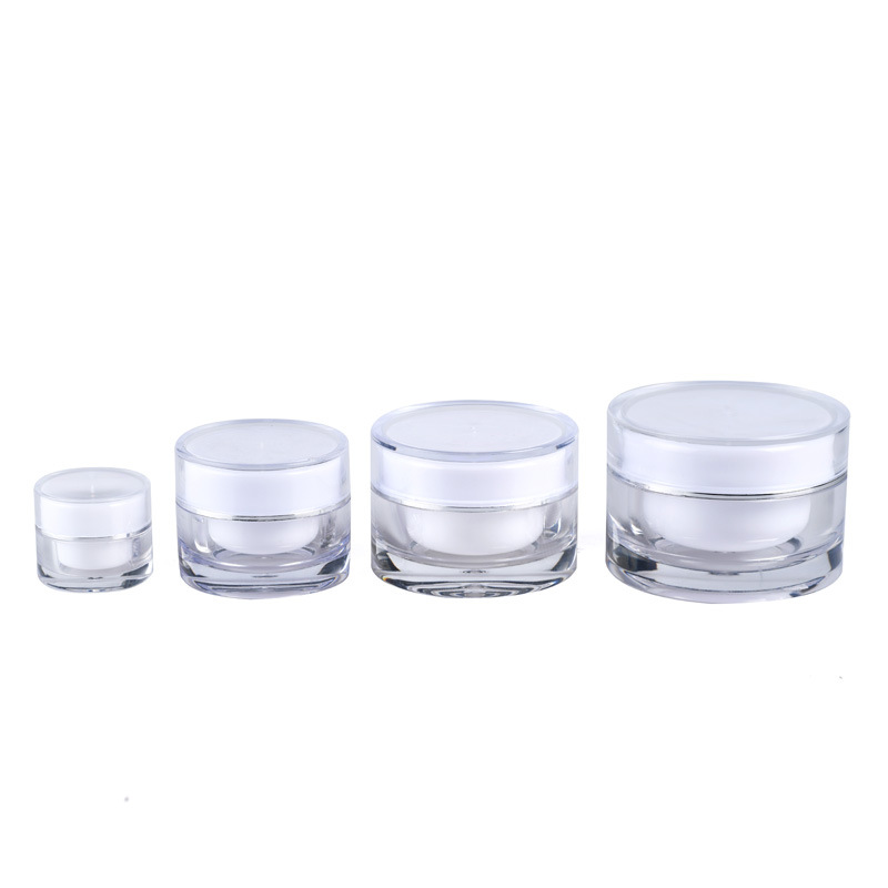 Luxury 30g plastic white acrylic essence cream jar/empty cosmetic container /recycled eye cream box